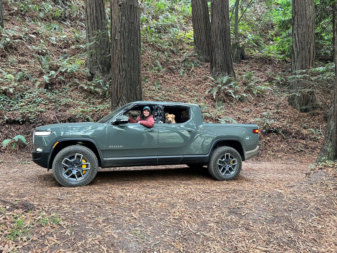 Rivian executive Sara Eslinger is pictured in Big Sur, California, in December 2021.
